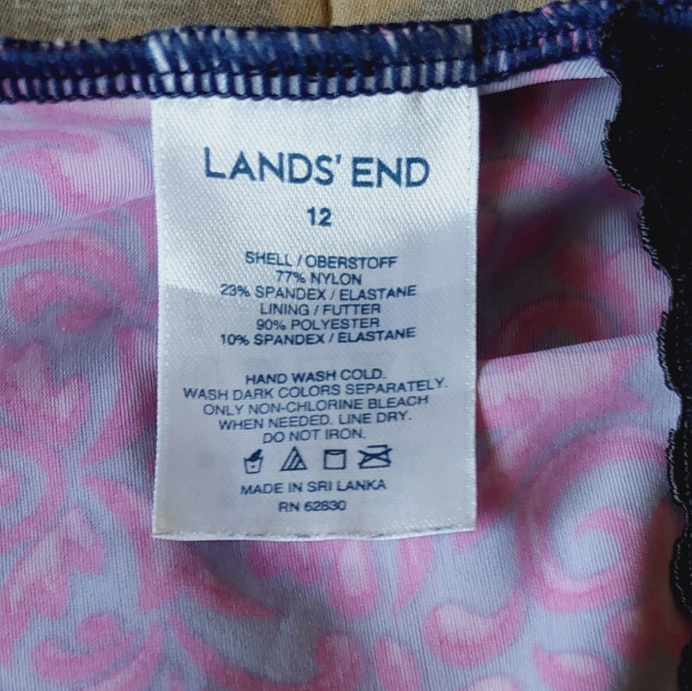 Lands' End Pink and Blue One Piece Swimsuit  size 12. - Picture 13 of 14
